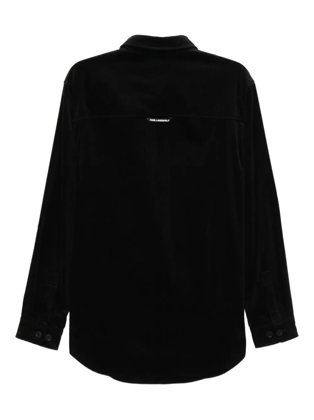 Karl Lagerfeld Logo-patched Corduroy Overshirt In Black