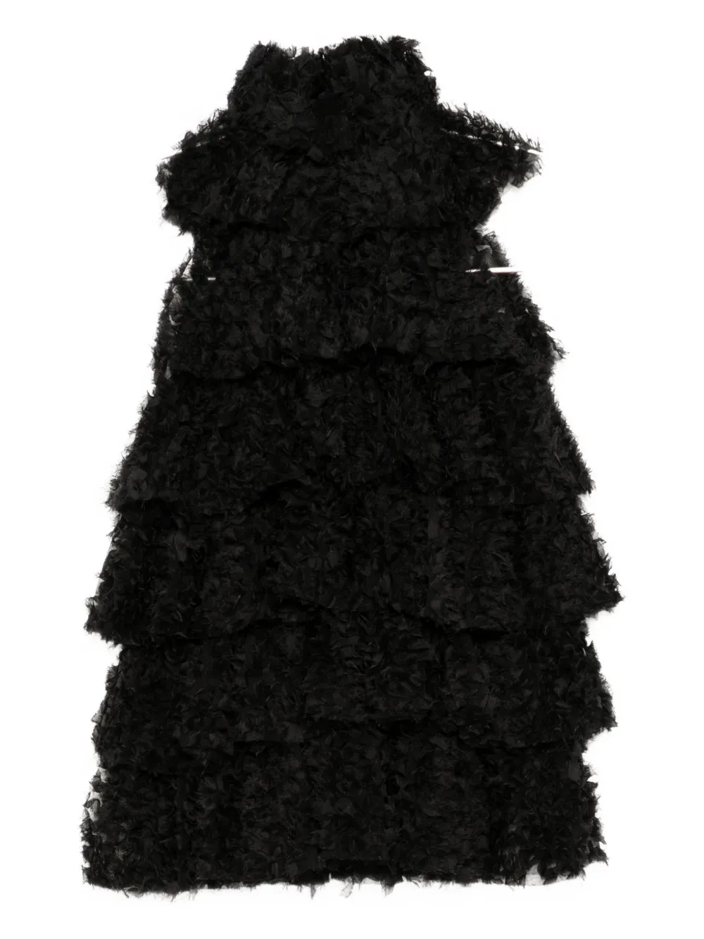 Karl Lagerfeld Mesh blouse met ruches - Zwart