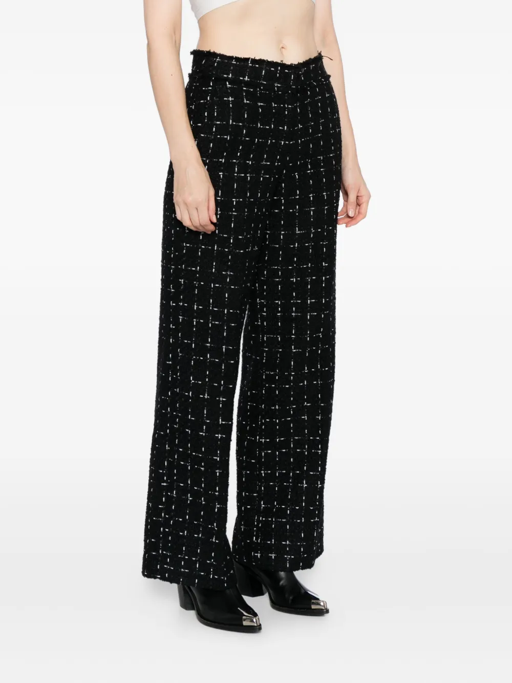 Karl Lagerfeld Bouclé broek met logoprint Zwart