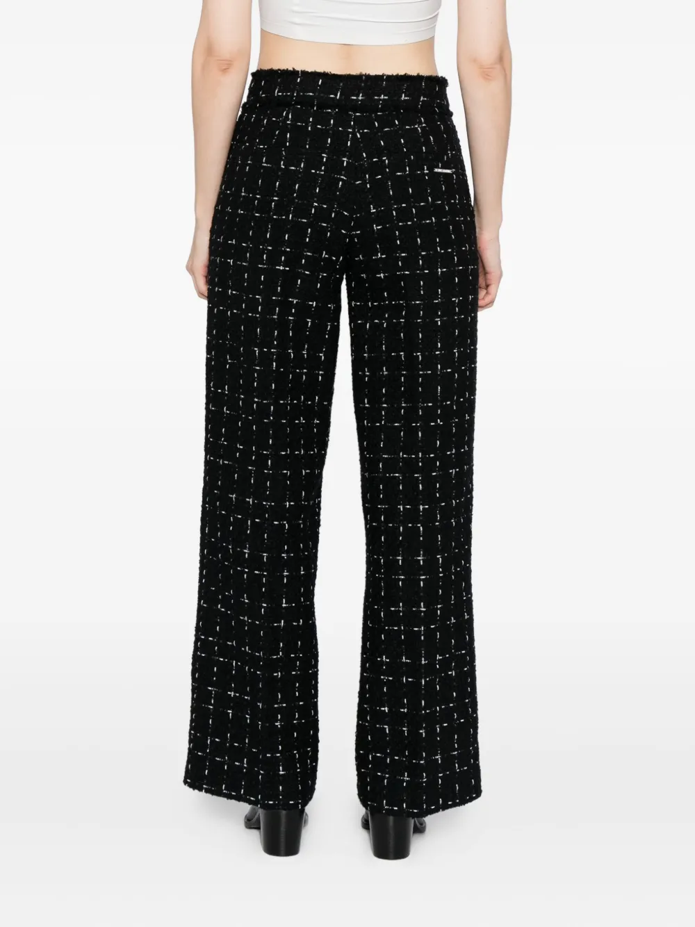 Karl Lagerfeld Bouclé broek met logoprint Zwart