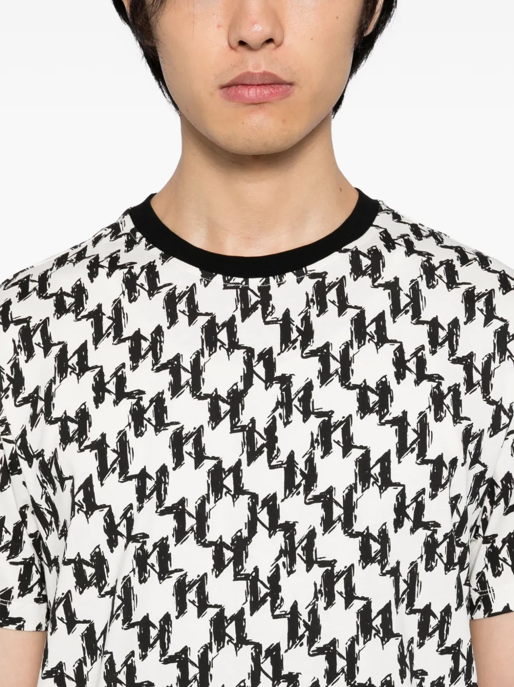 Karl Lagerfeld T-shirt met monogram Wit
