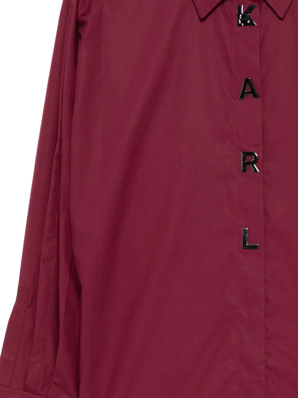 Karl Lagerfeld Poplin Press-stud Shirt In Burgundy