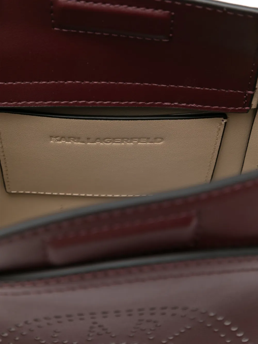 Karl Lagerfeld Logo-print Shoulder Bag In Burgundy