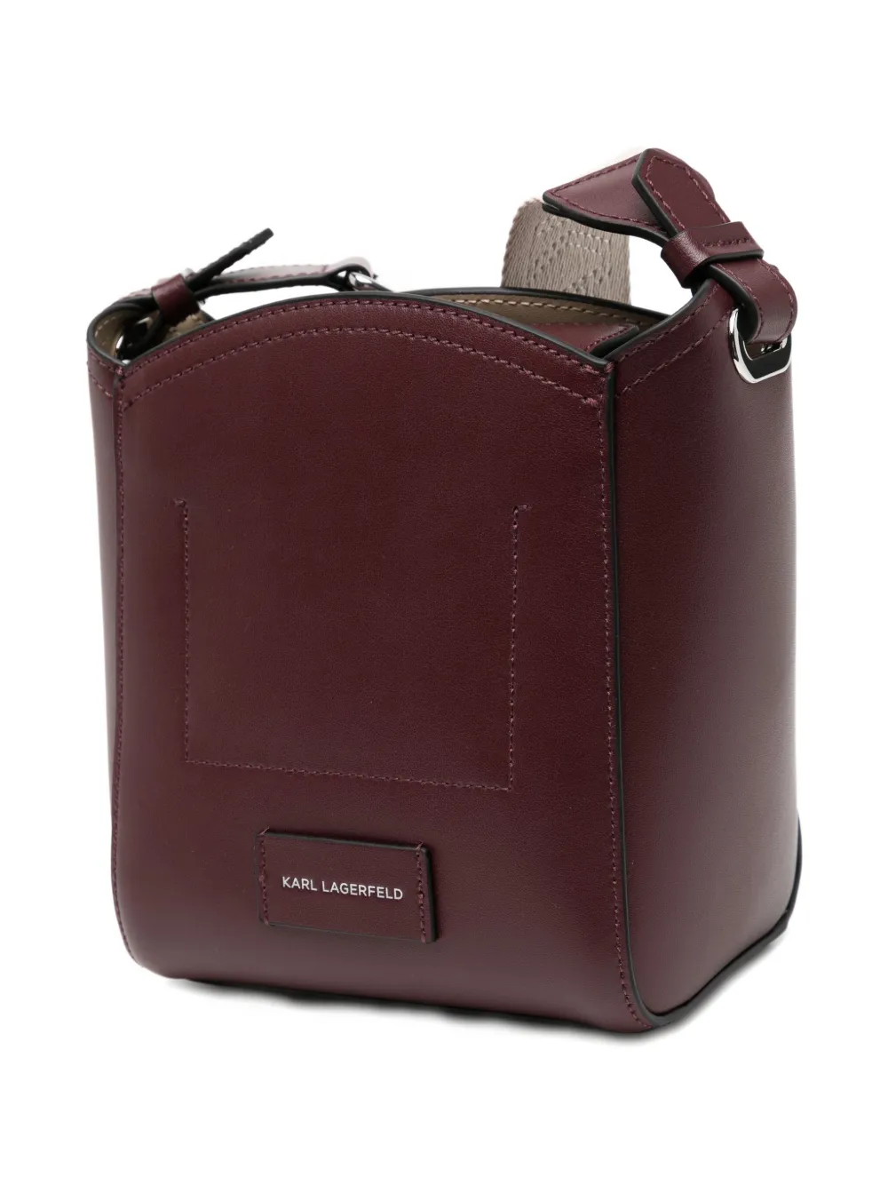 Karl Lagerfeld Logo-print Shoulder Bag In Burgundy