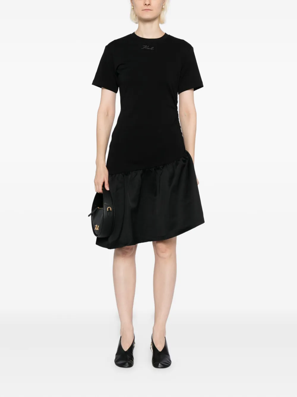 Karl Lagerfeld Jurk met logo-reliëf - Zwart