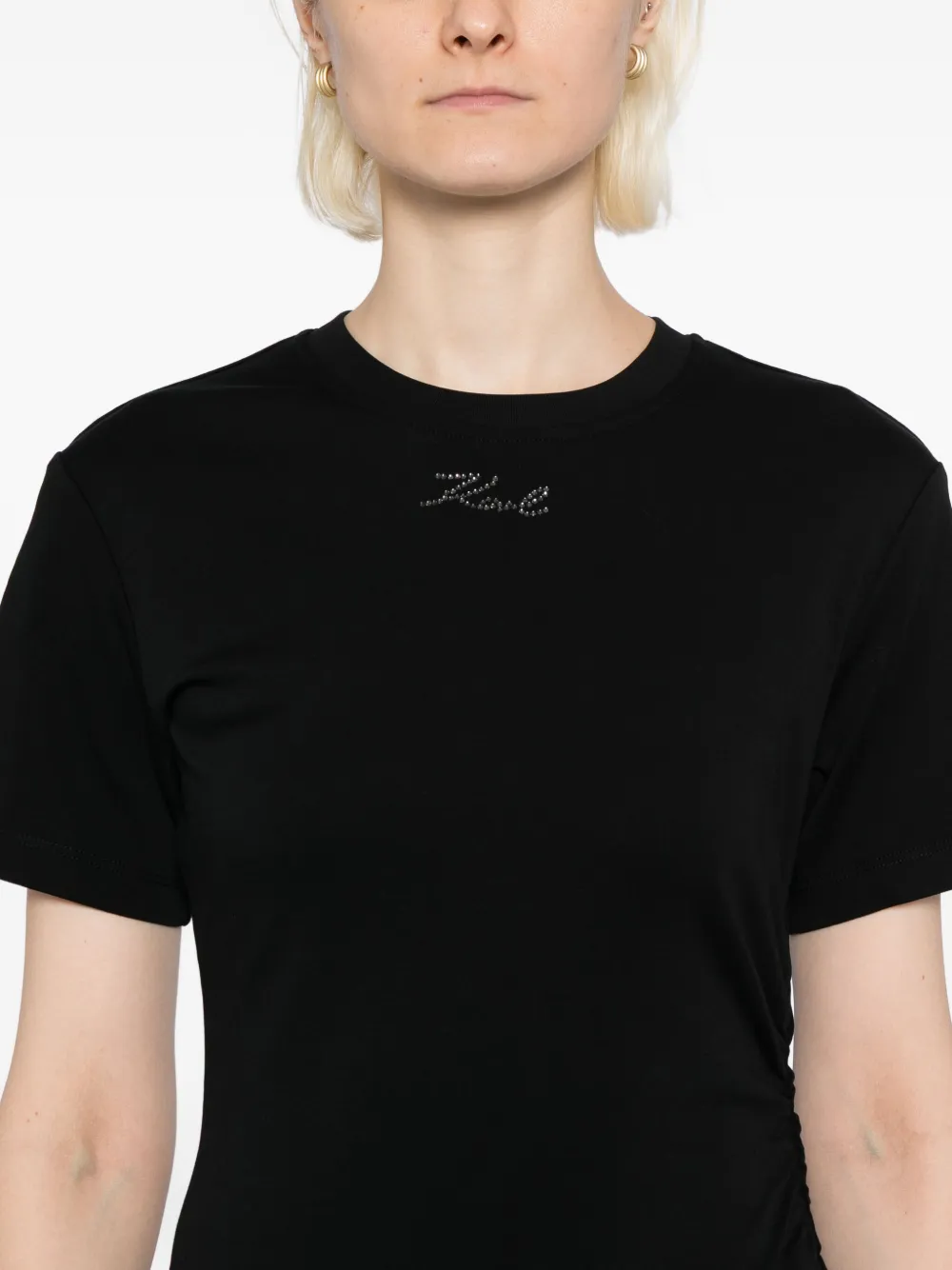 Karl Lagerfeld Jurk met logo-reliëf Zwart