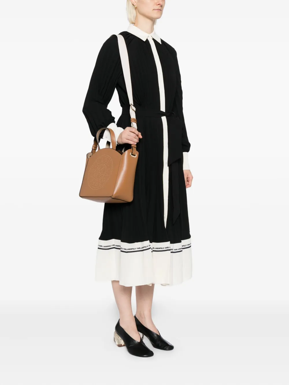 Karl Lagerfeld Shopper met geperforeerd logo - Bruin