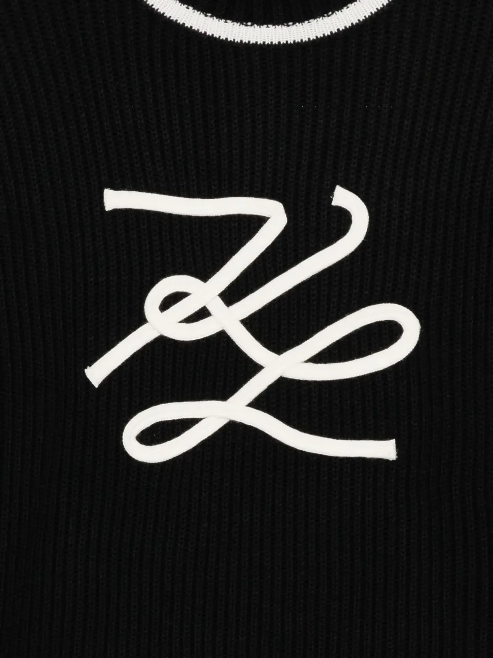 Karl Lagerfeld Autograph-braided Jumper In Black