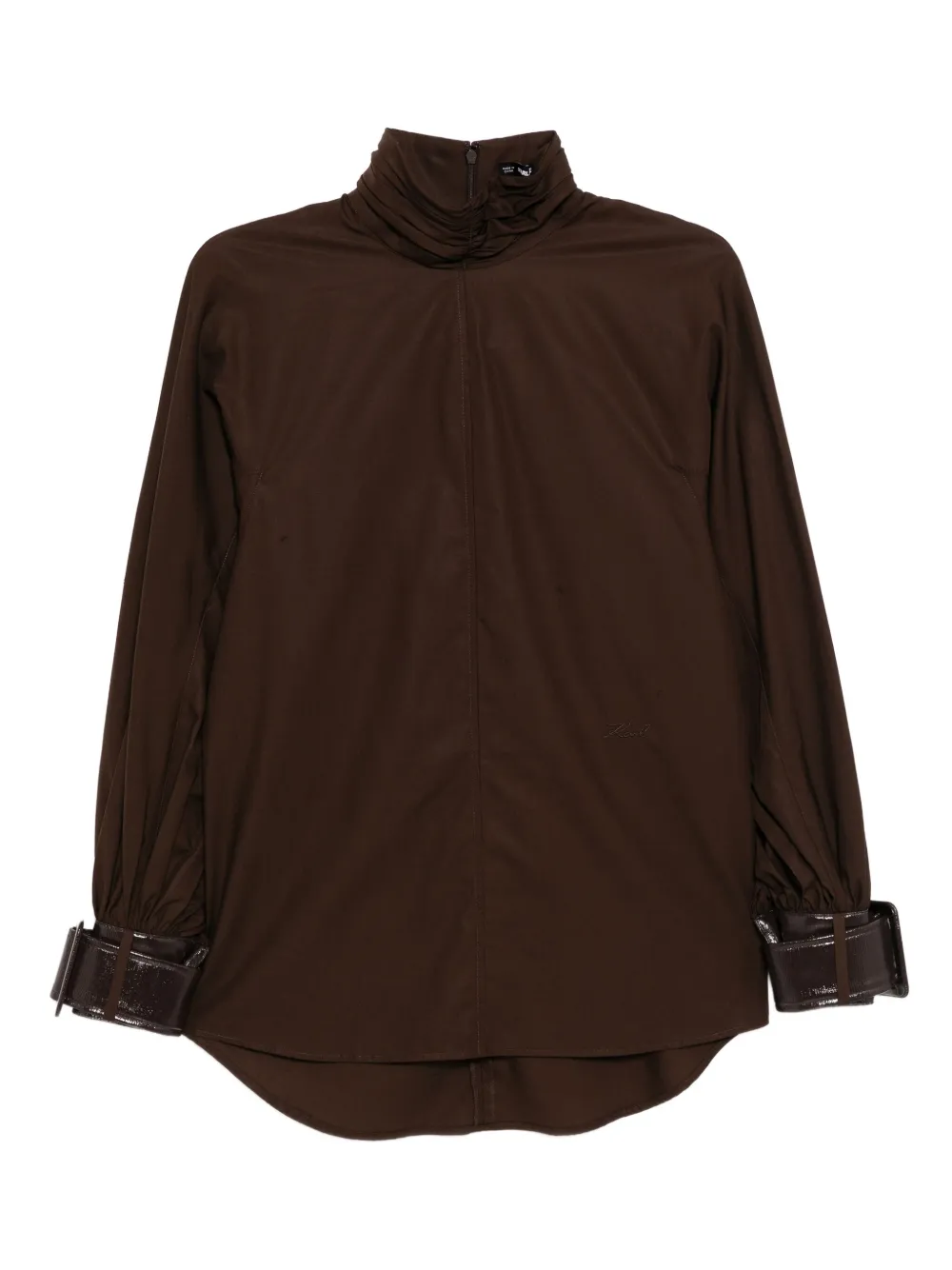 Karl Lagerfeld belted-cuff blouse - Marrone
