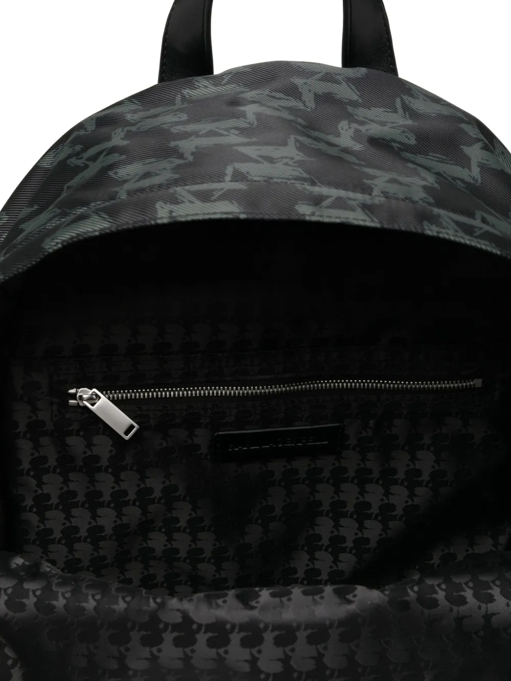 Karl Lagerfeld Monogram Backpack In Black