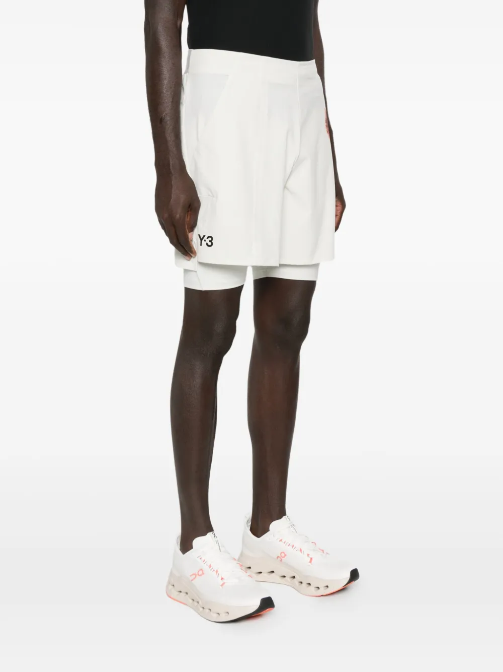 Y-3 Performance shorts met abstracte print Beige