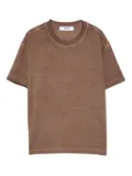 MSGM Kids embroidered-logo cotton T-shirt - Brown