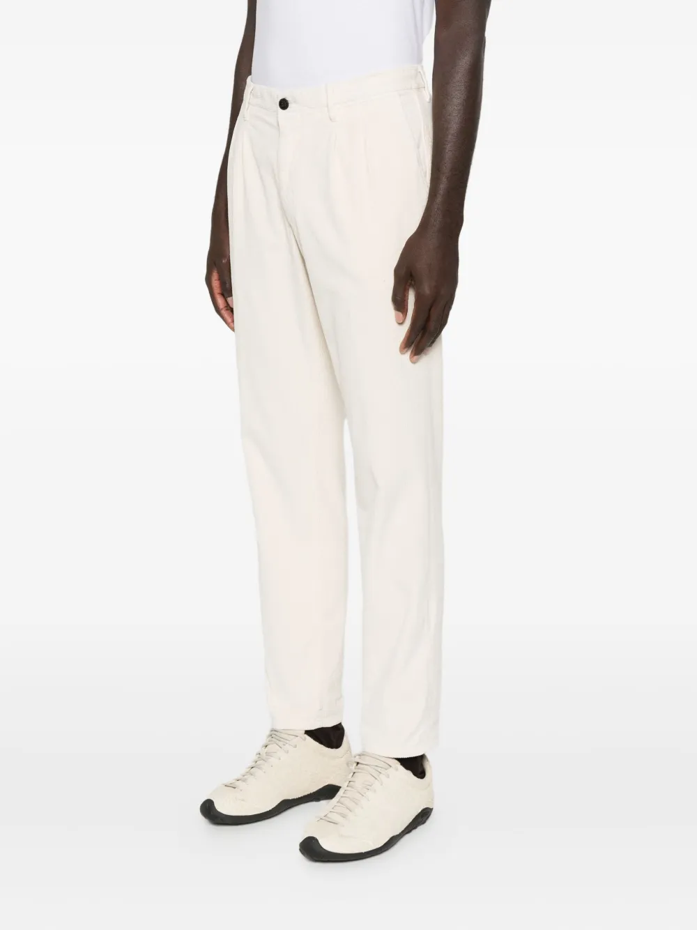 Incotex Pleated Cotton Trousers In White