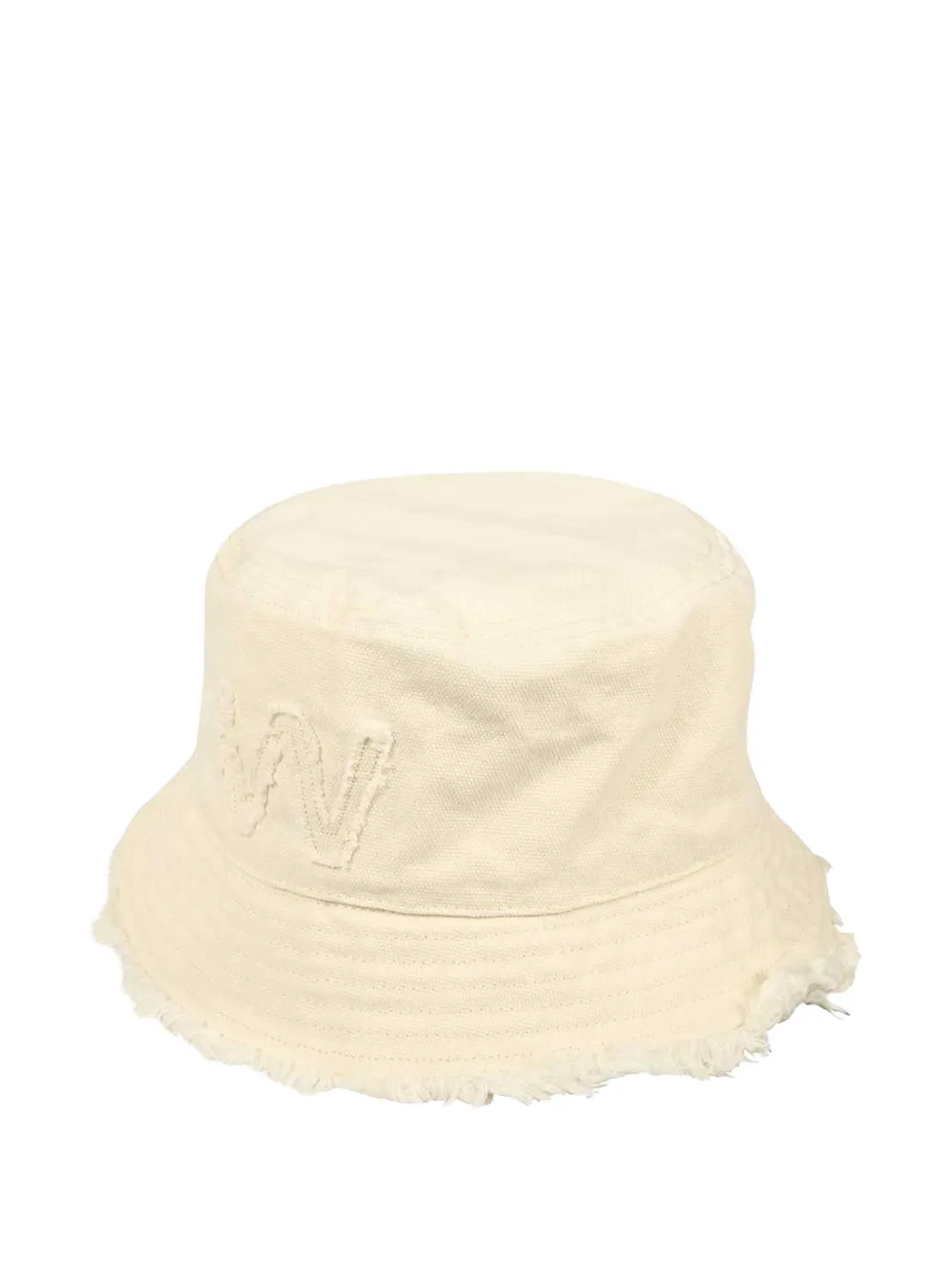 Weekend Max Mara Embroidered Frayed-edge Bucket Hat In Neutral