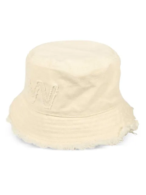 Weekend Max Mara embroidered frayed-edge bucket hat