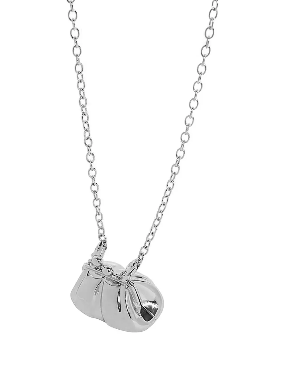 Weekend Max Mara Bag-shaped Chain Necklace In Gray
