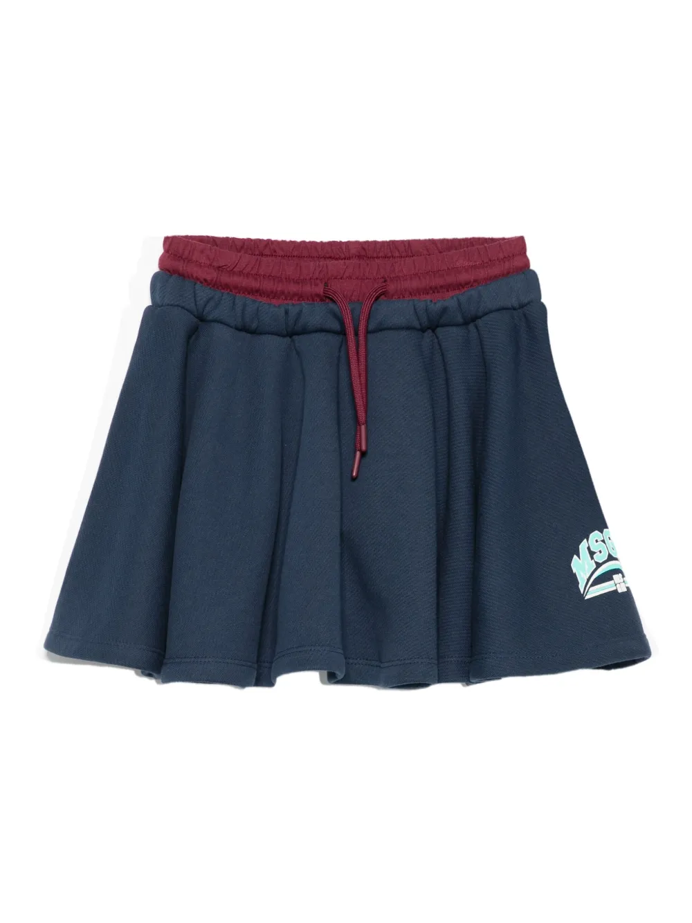 MSGM Kids elastic-waistband logo-print skirt | Blue | Image 1