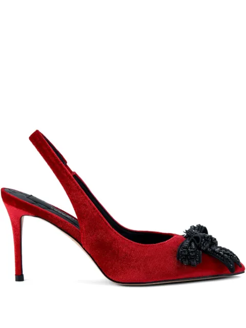 Kurt Geiger London 65mm crystal-embellished bow slingback flats