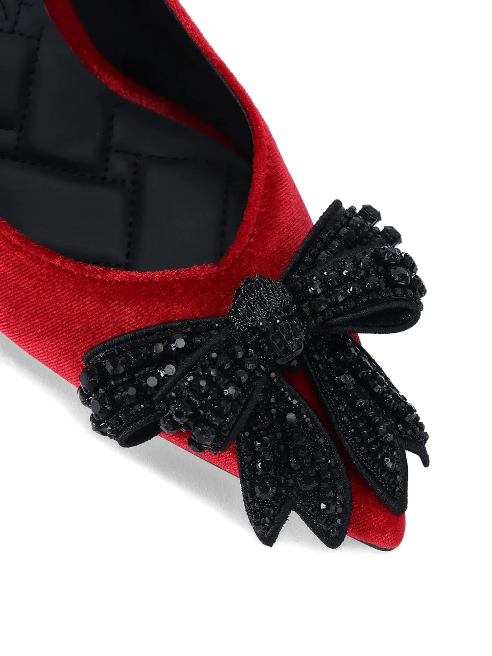 Kurt Geiger London 65 mm slingback ballerina's verfraaid met kristallen strik Rood