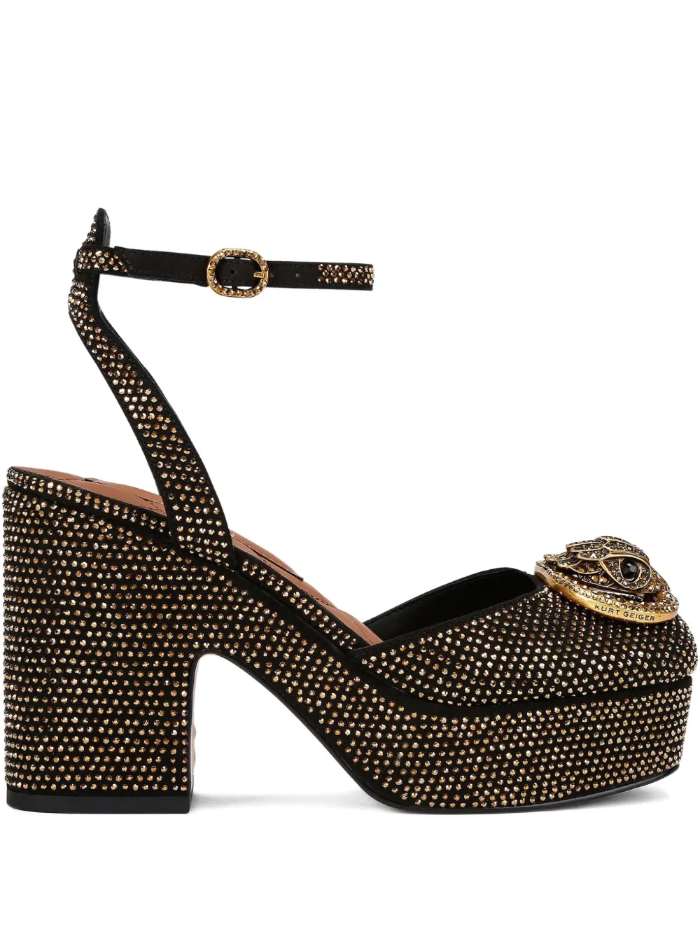 Kurt Geiger London 105mm crystal-embellished platform sandals Gold