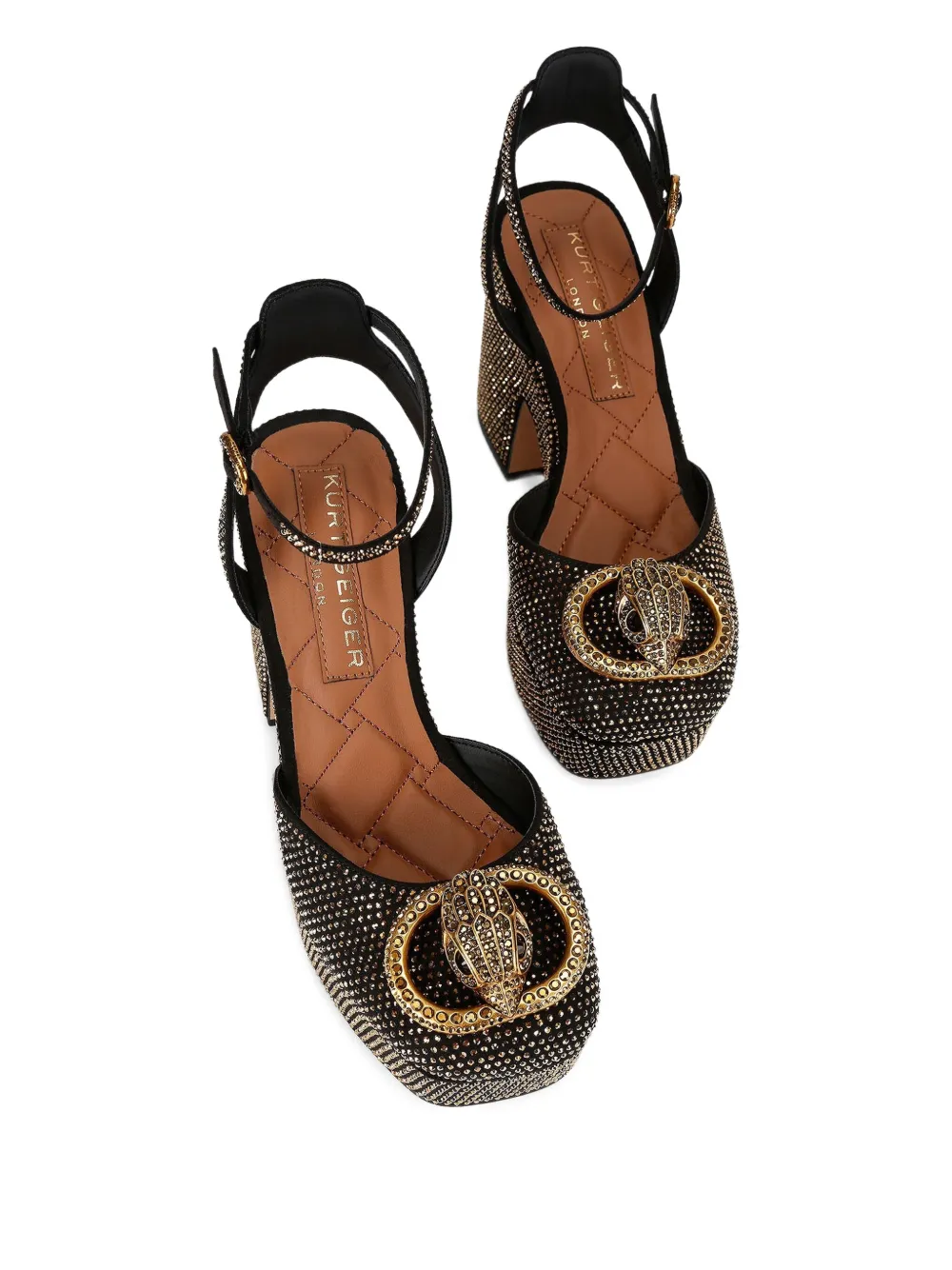 Kurt Geiger London 105mm crystal-embellished platform sandals Gold