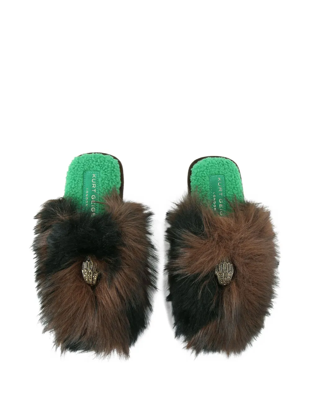 Kurt Geiger London Slippers met adelaar-detail - Bruin