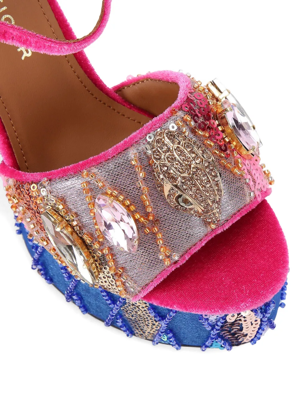 Kurt Geiger London 125 mm sandalen verfraaid met pailletten en plateauzool Roze