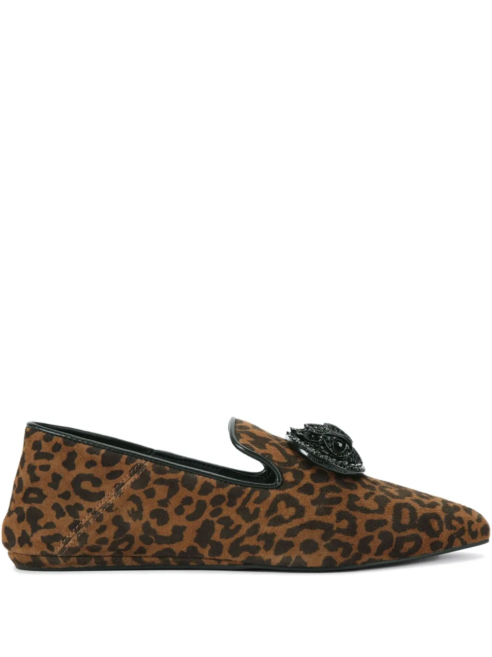 Kurt Geiger London Ballerina's met luipaardprint verfraaid met kristallen Bruin