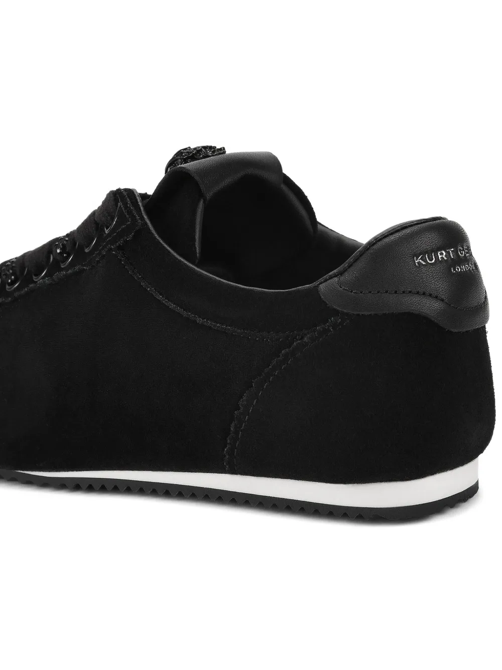 Kurt Geiger London Islington fluwelen sneakers verfraaid met kristallen Zwart