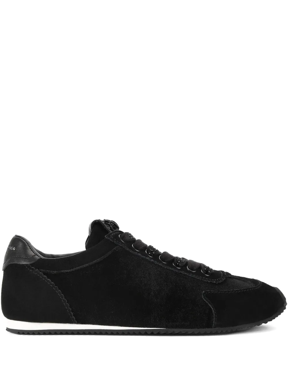 Kurt Geiger London Islington fluwelen sneakers verfraaid met kristallen Zwart