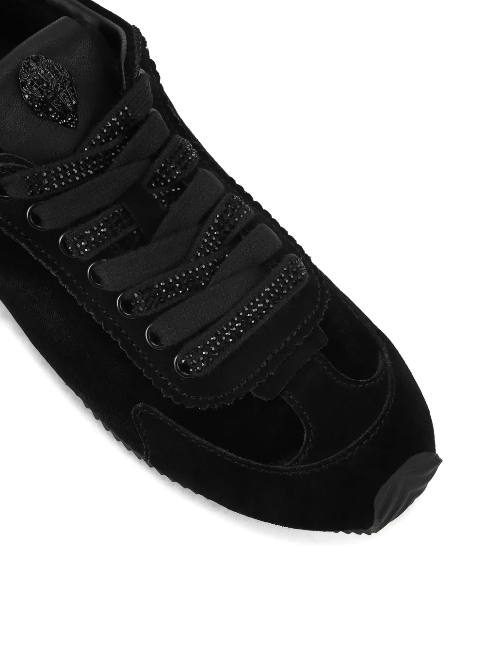 Kurt Geiger London Islington fluwelen sneakers verfraaid met kristallen Zwart