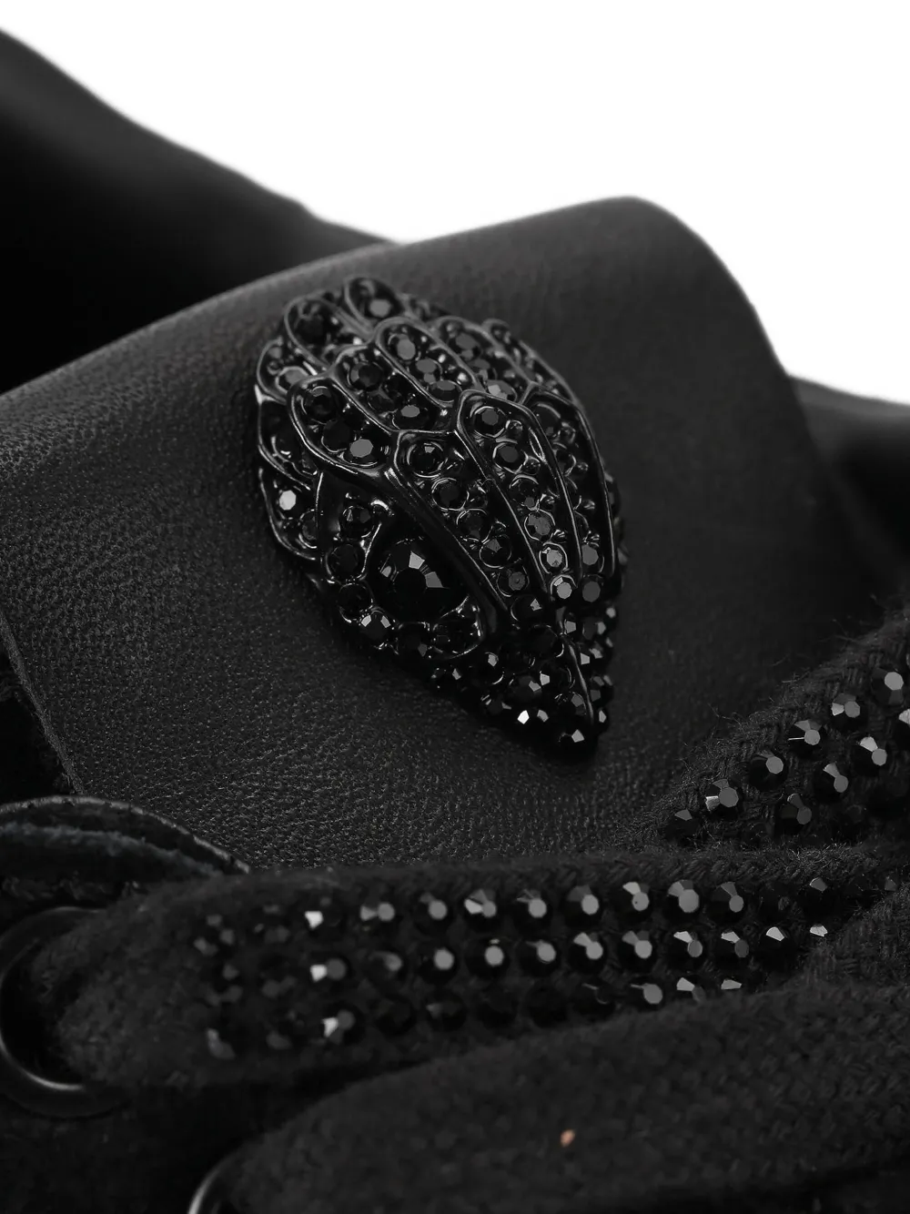 Kurt Geiger London Islington fluwelen sneakers verfraaid met kristallen Zwart