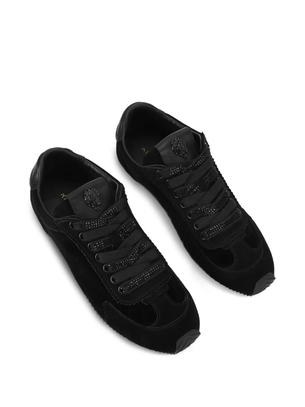 Kurt Geiger London Islington fluwelen sneakers verfraaid met kristallen - Zwart