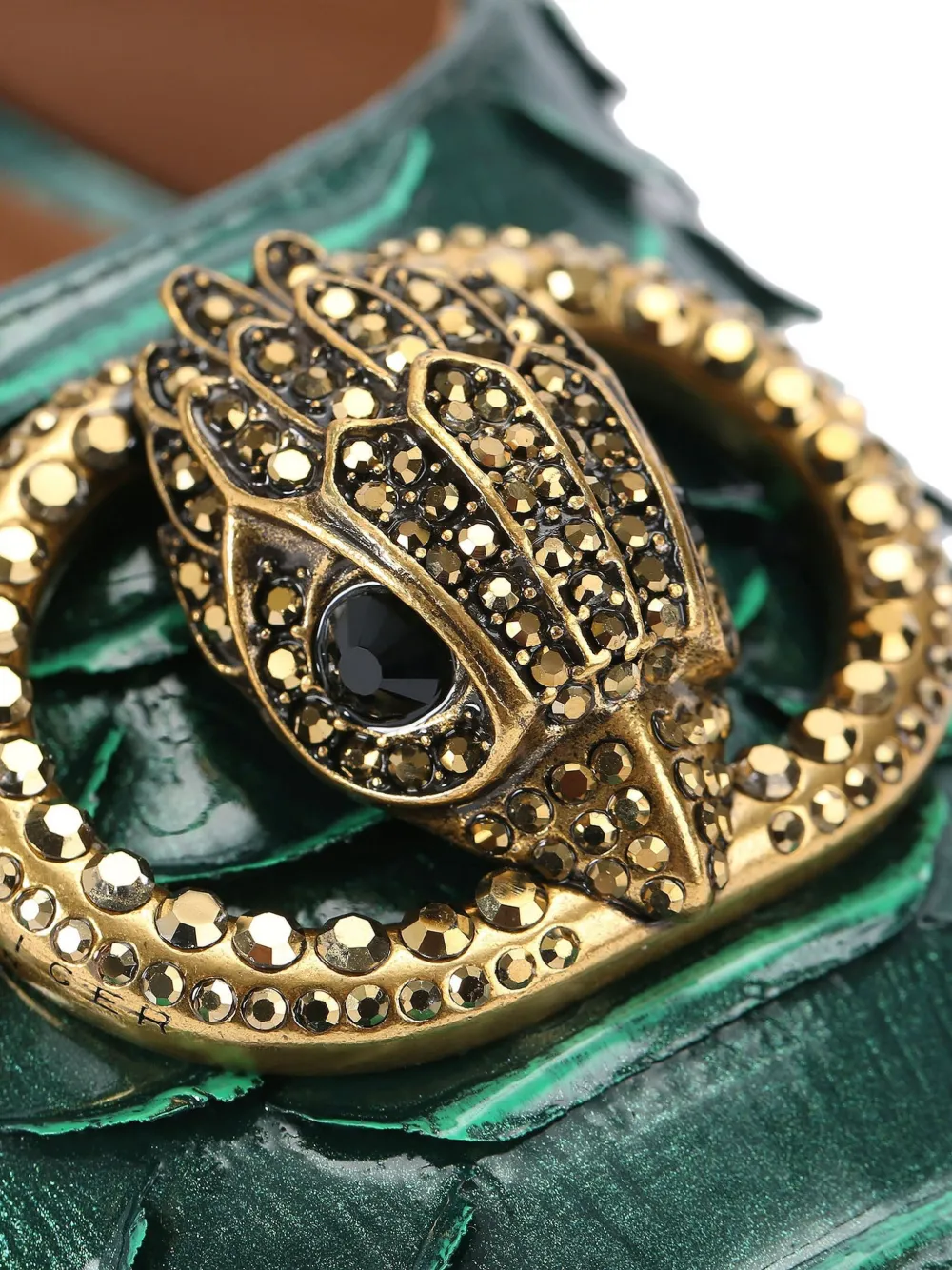 Kurt Geiger London 85 mm sandalen met slangen-reliëf en hak Groen