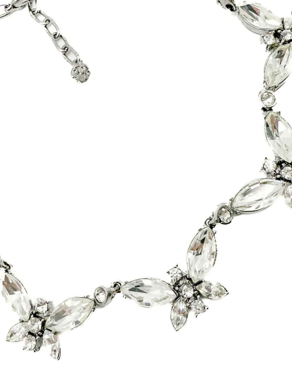 Pre-owned Jennifer Gibson Jewellery Sardi 1980s Crystal Butterfly Necklace In Silver