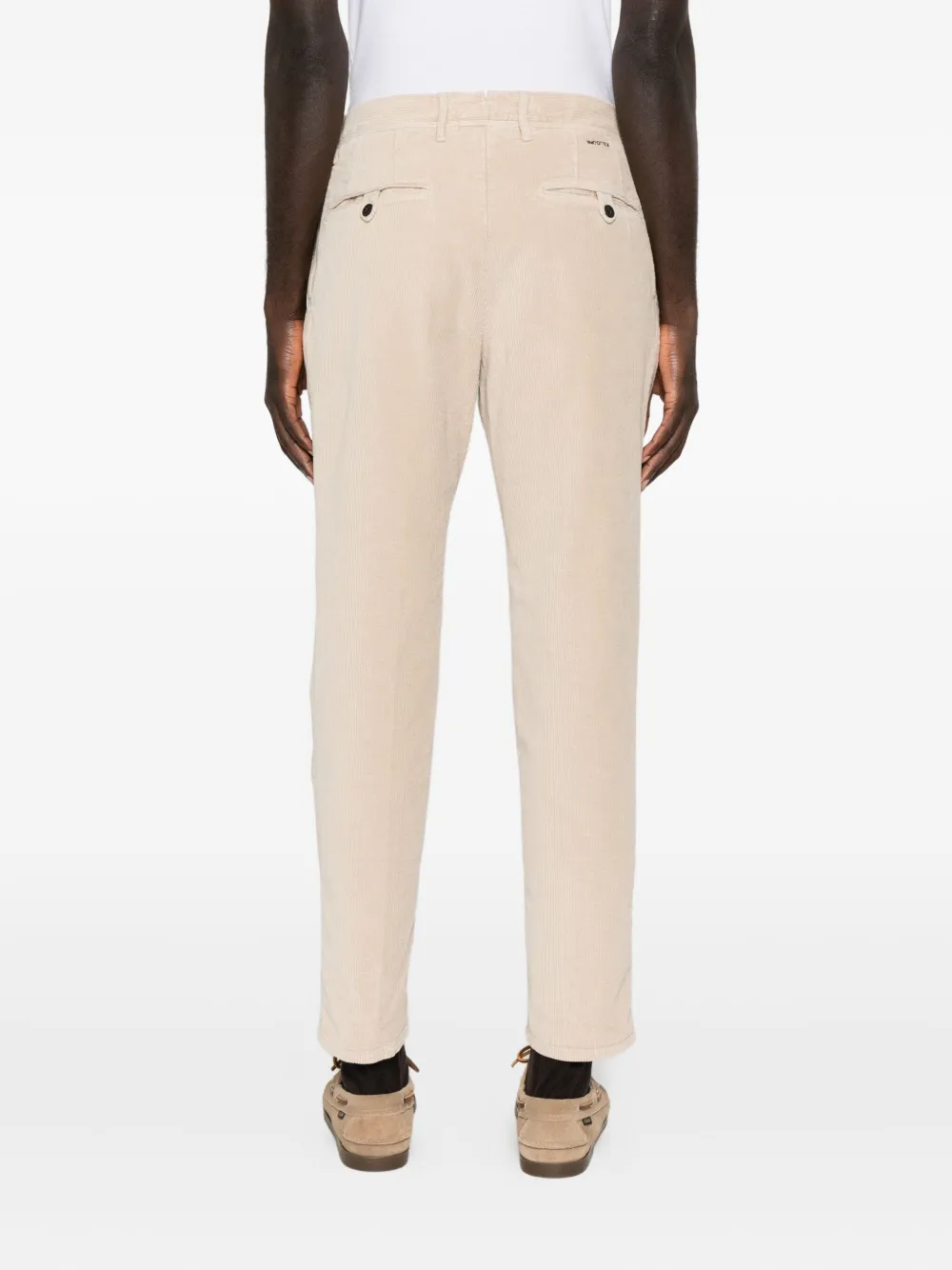 Incotex Ribfluwelen plooibroek Beige