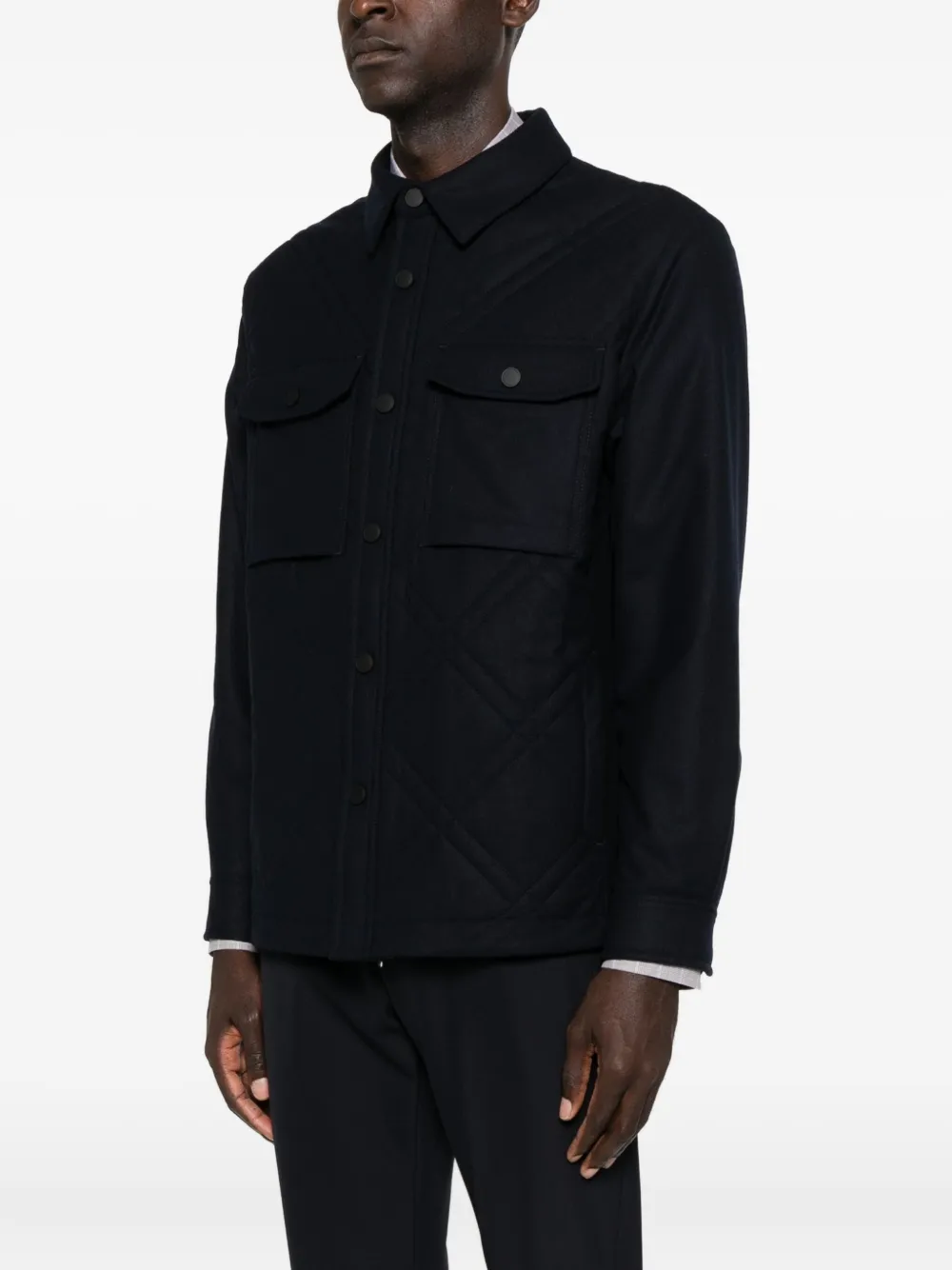 Brioni Gewatteerd shirtjack Blauw
