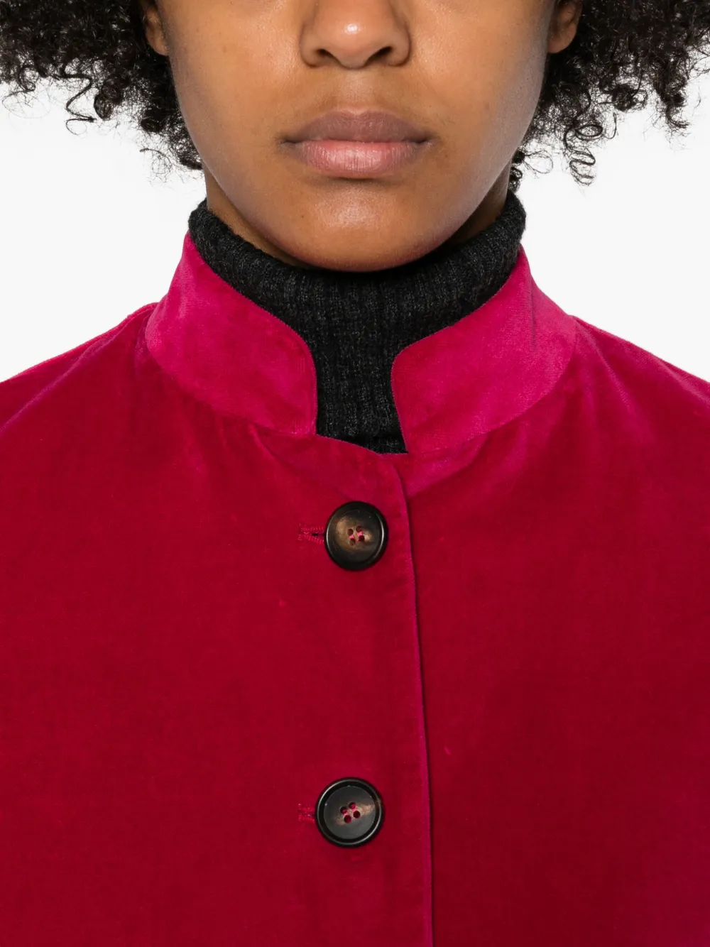 Rosso 35 Fluwelen jack met opgestikte zak Roze