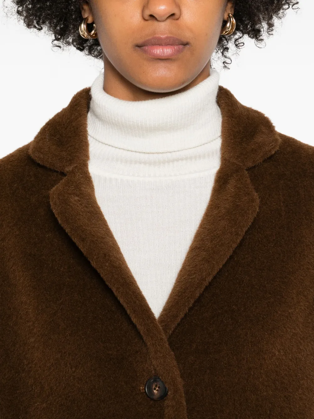 Rosso 35 Button-fastening Coat In Brown