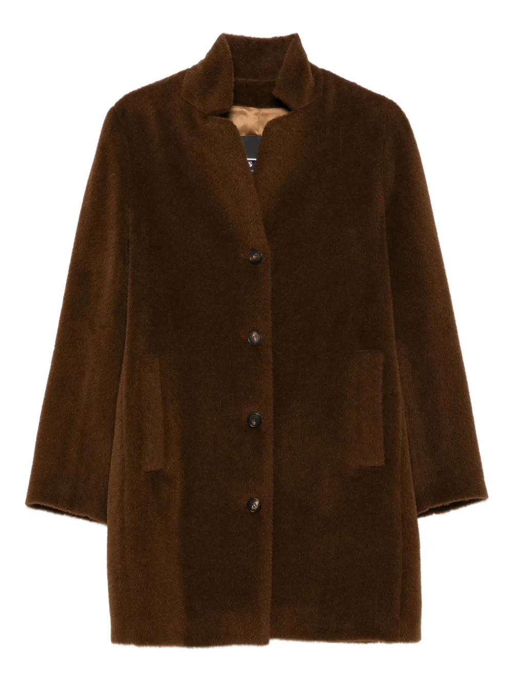 Rosso 35 Button-fastening Coat In Brown