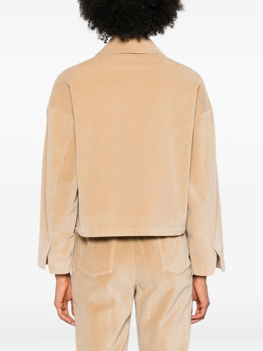 Rosso 35 Velvet Patch-pocket Jacket In Neutral