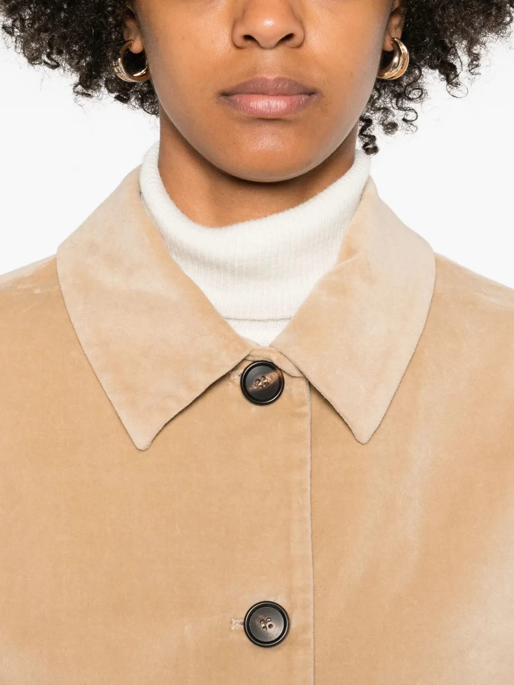 Rosso 35 Velvet Patch-pocket Jacket In Neutral
