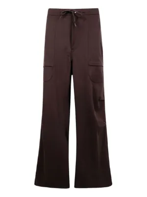MM6 Maison Margiela single-stitch Logo Trousers | Brown | FARFETCH