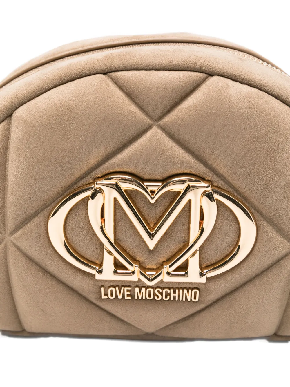 Love Moschino Quilted Logo-plaque Cross Body Bag In Brown