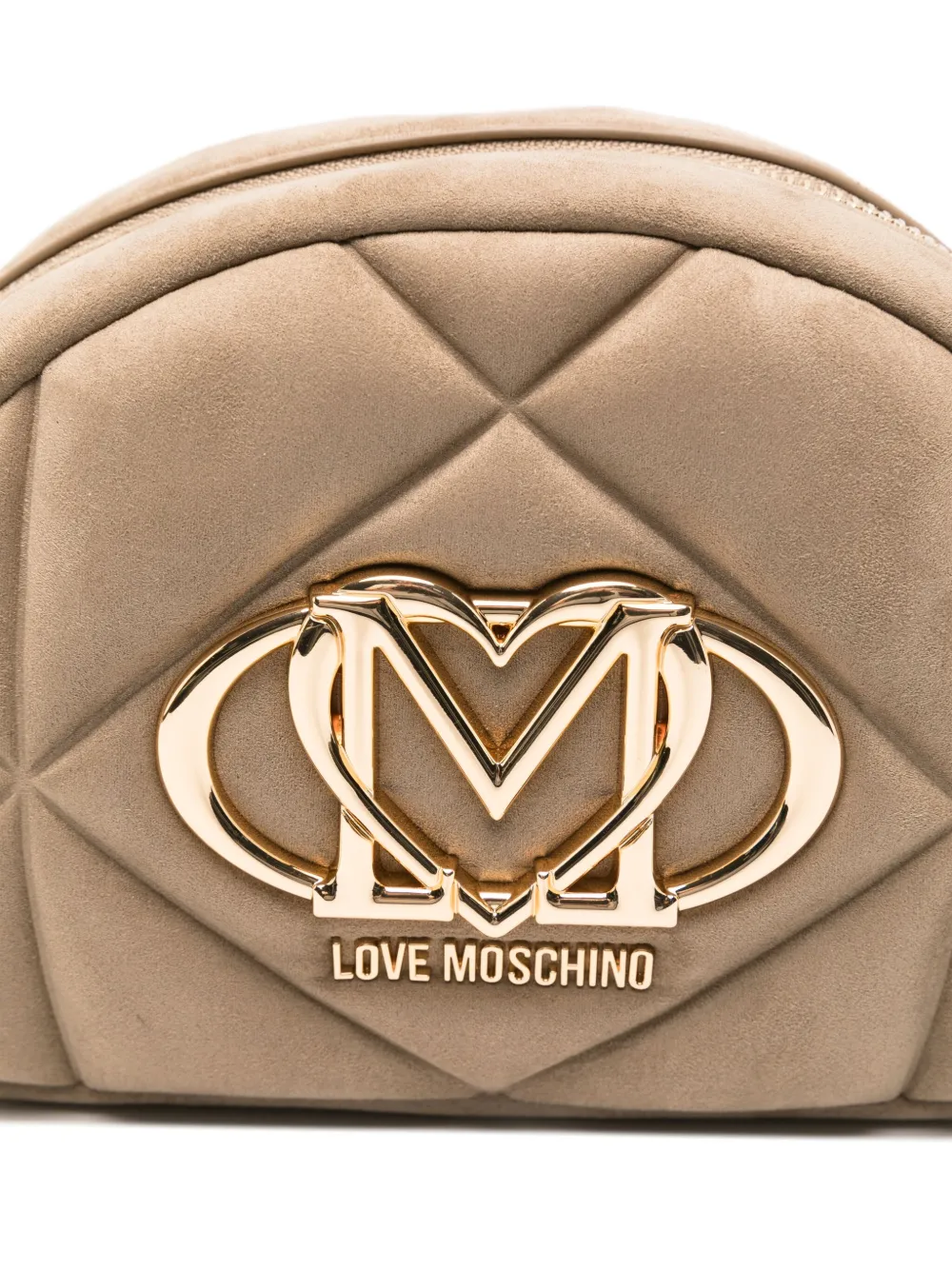 Love Moschino Gewatteerde crossbodytas met logoplakkaat Bruin