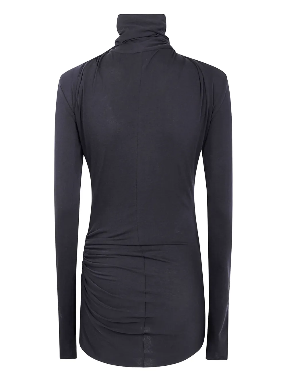 Entire Studios Turtleneck Draped Top In Black