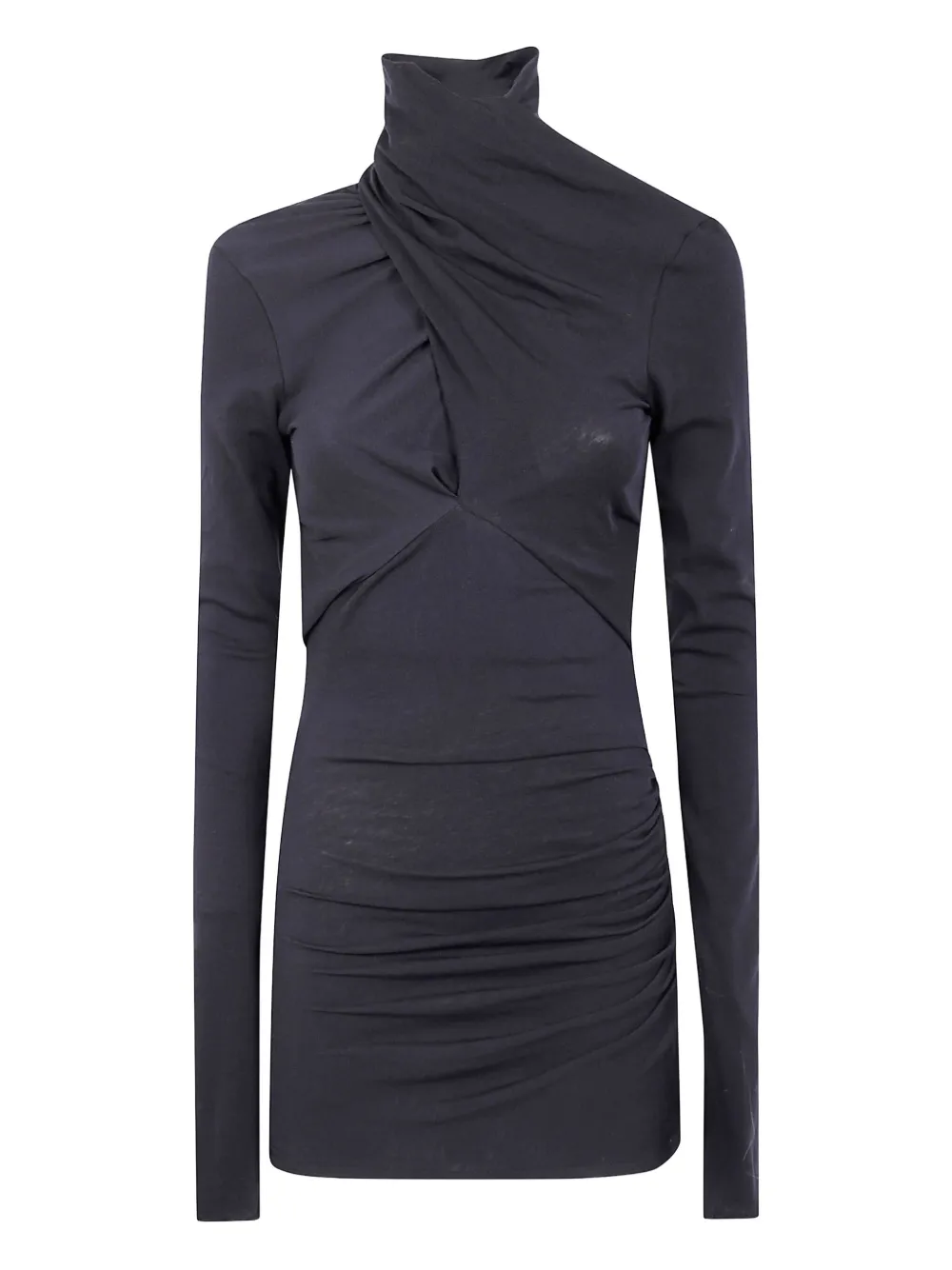 Entire Studios Turtleneck Draped Top In Black