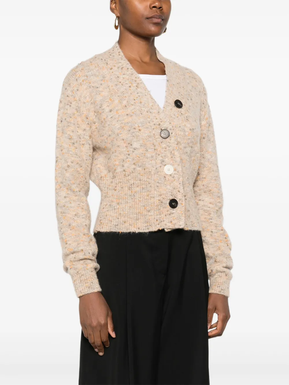Phisique Du Role Speckled Button Cardigan In Multi