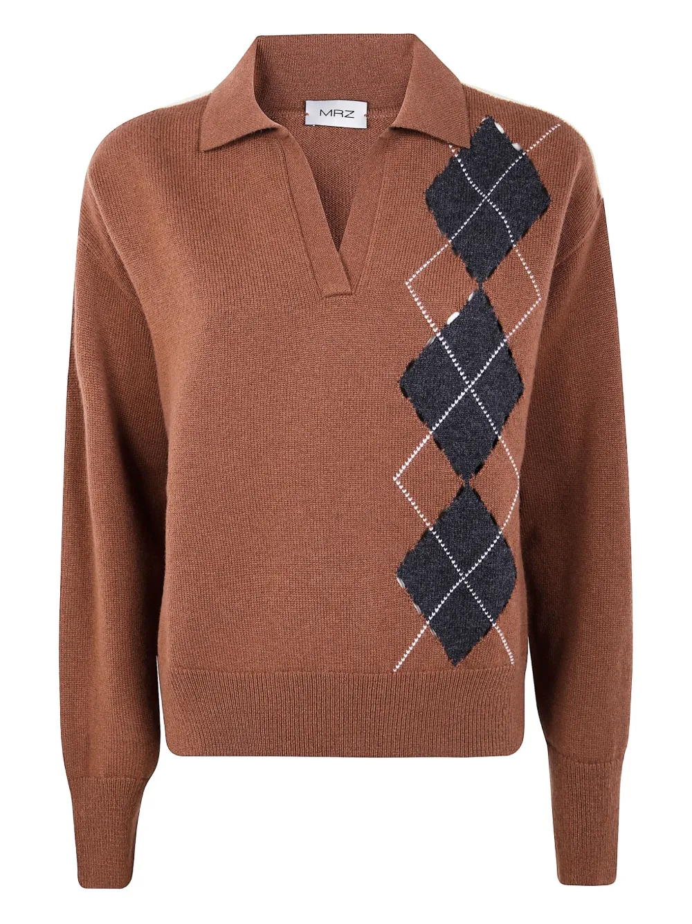 MRZ polo-neck wool sweater | Brown | Image 1
