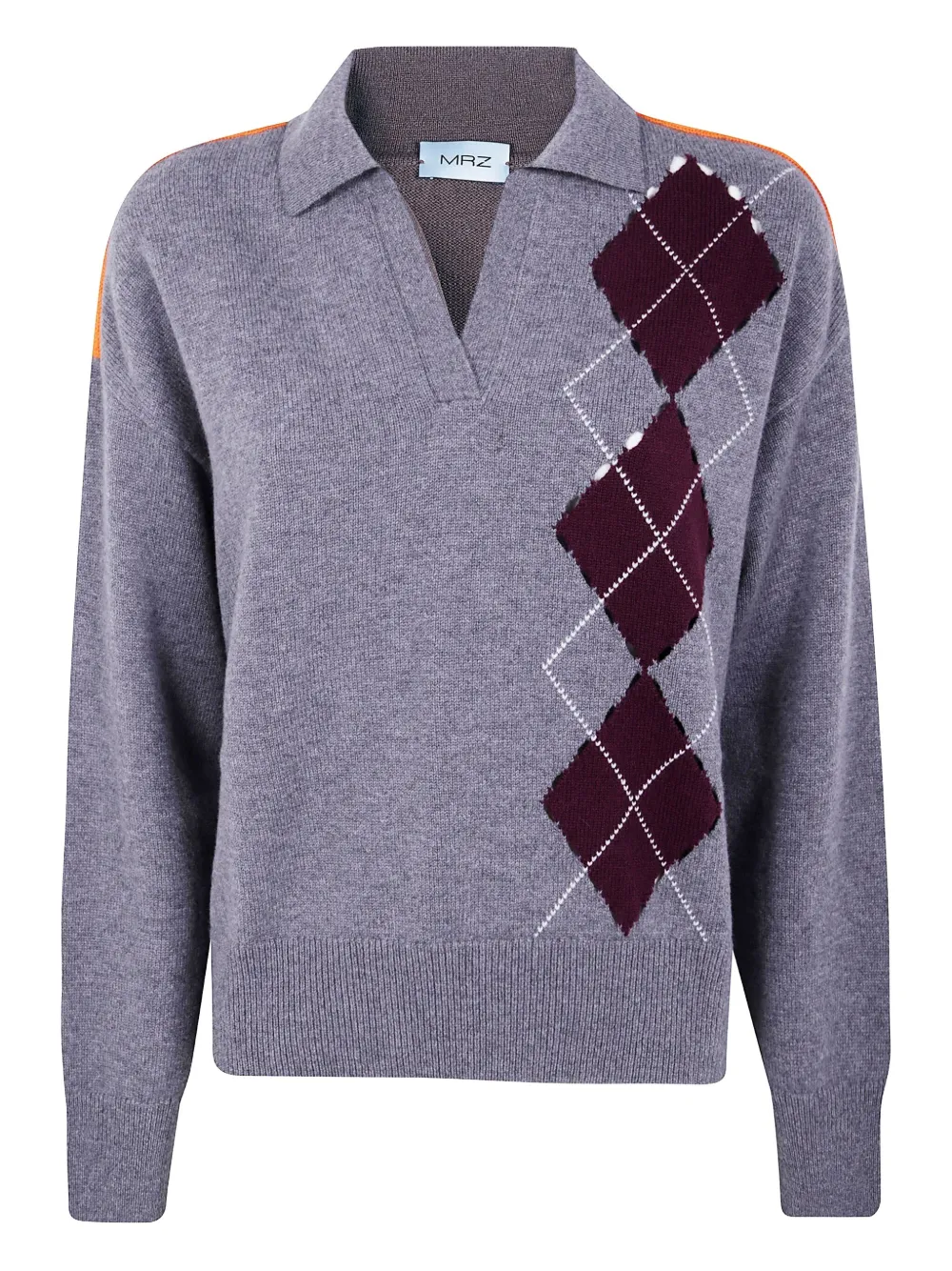MRZ argyle-panel wool sweater | Grey | Image 1